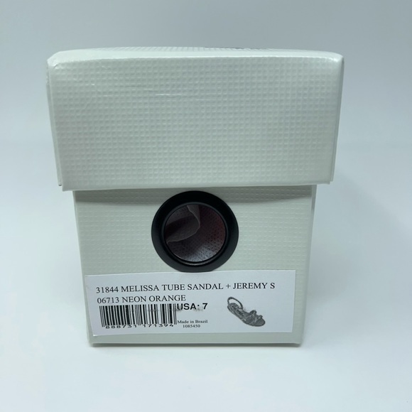 Melissa + Jeremy Scott Womens Tube Slingback Sandals Neon Orange Rubber 5-9 New - Picture 14 of 16